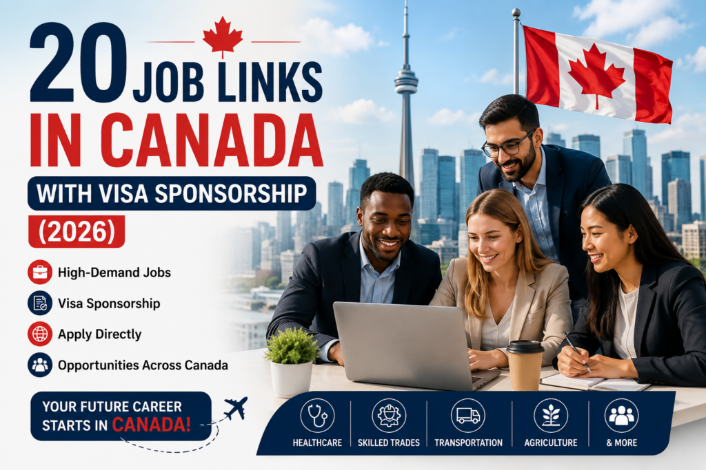20 Job Links in Canada with Visa Sponsorship Opportunities